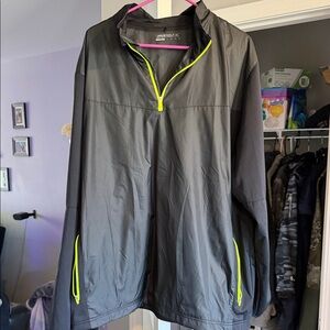 Men’s XXL Nike Golf Black Hooded Windbreaker with Neon Yellow Trim